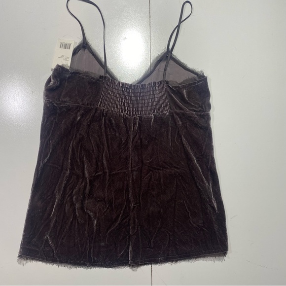 Vince Vintage Y2K Vintage Silk Rayon Velvet Camisole Tank With Tulle Trim NWT 6 - Picture 3 of 14